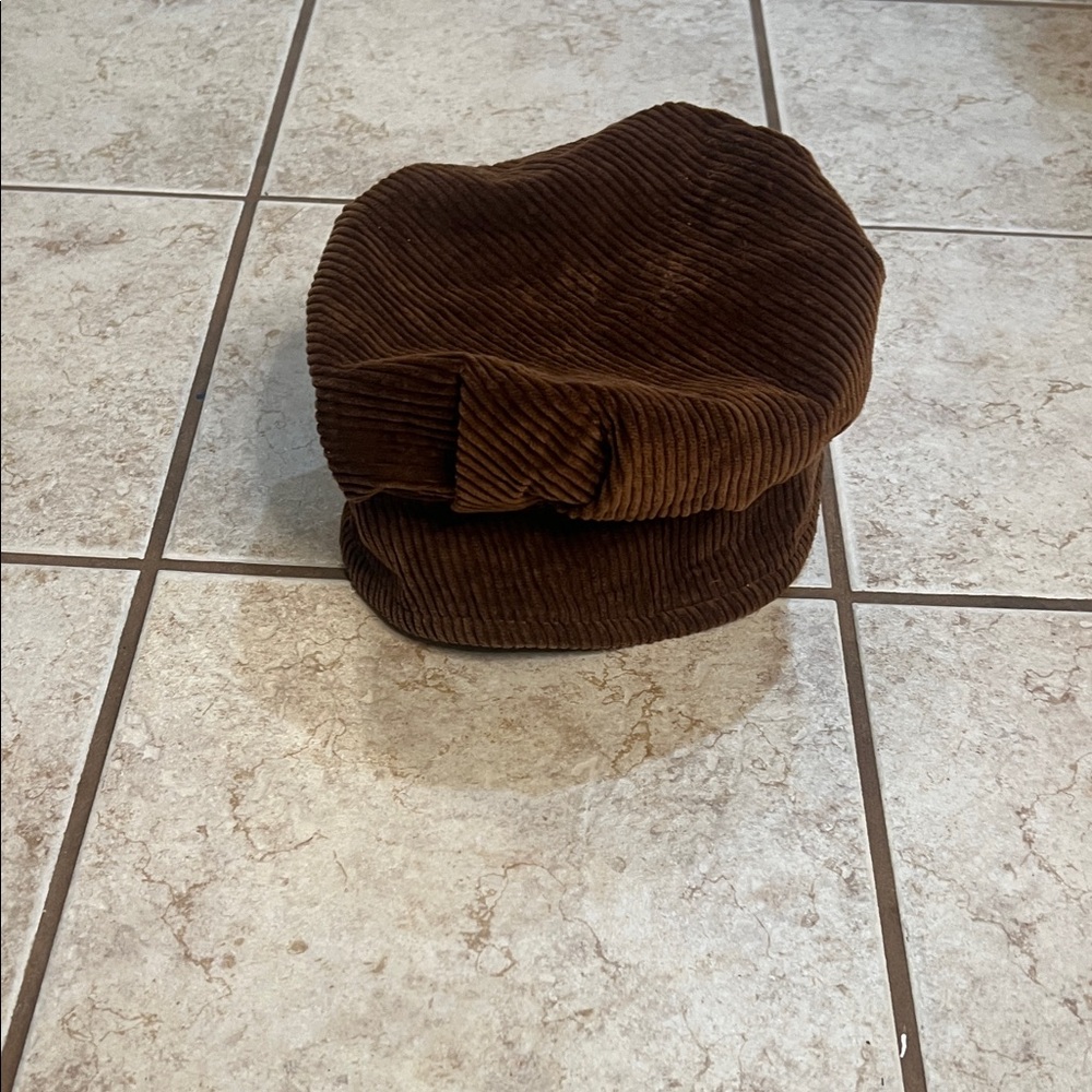 Vintage Liz Claiborne Brown Corduroy Newsboy Cap Baker Boy Hat 90s